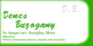 denes buzogany business card