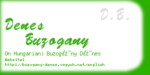 denes buzogany business card